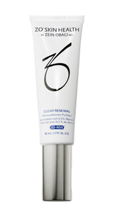 white bottle with gray cap, clear renewal by zo skin health